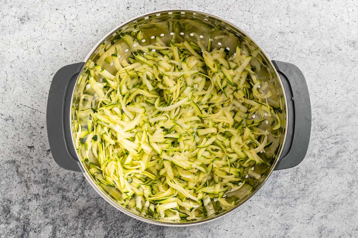 Taste of Home Zucchini Meatballs recipe photo of preparing the zucchini.