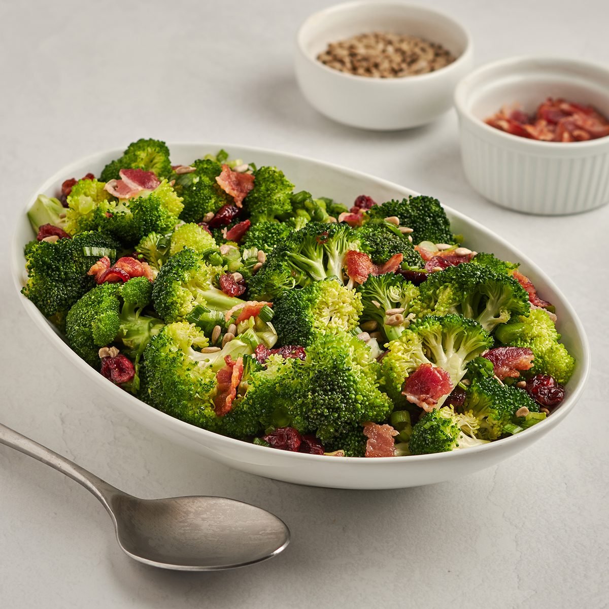 Elevate your side dish salad game with this recipe for broccoli cranberry salad by Taste of Home.