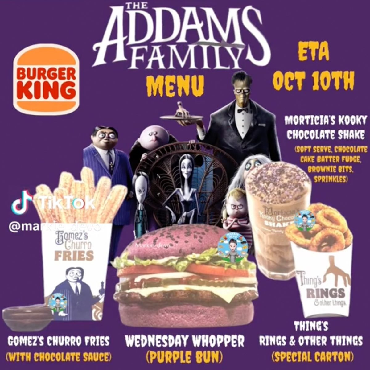 Burger King Is Bringing Us an Addams Family Menu for Halloween