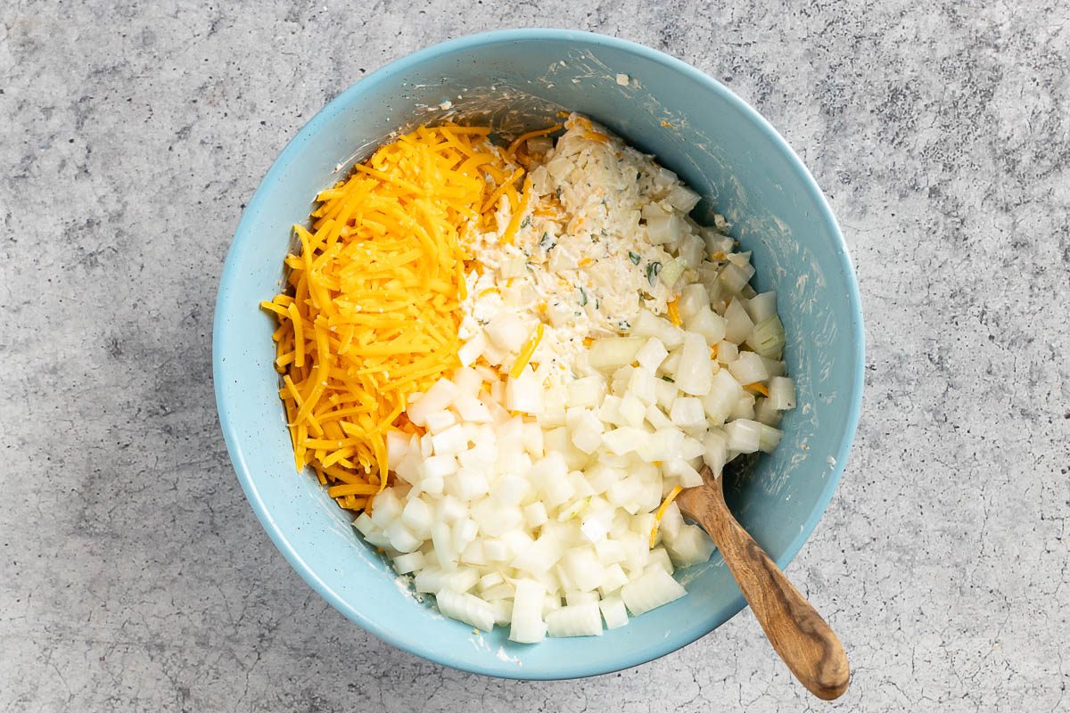 Taste Of Home Cheese Enchiladas Recipe Photo Of Making The Cheese Filling.