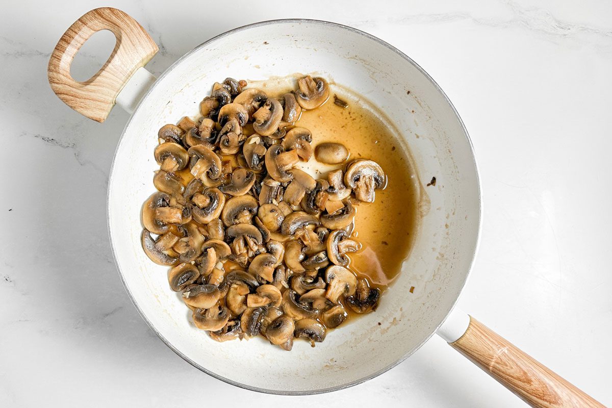 Sauce for Taste Recipes Chicken Marsala in a white skillet