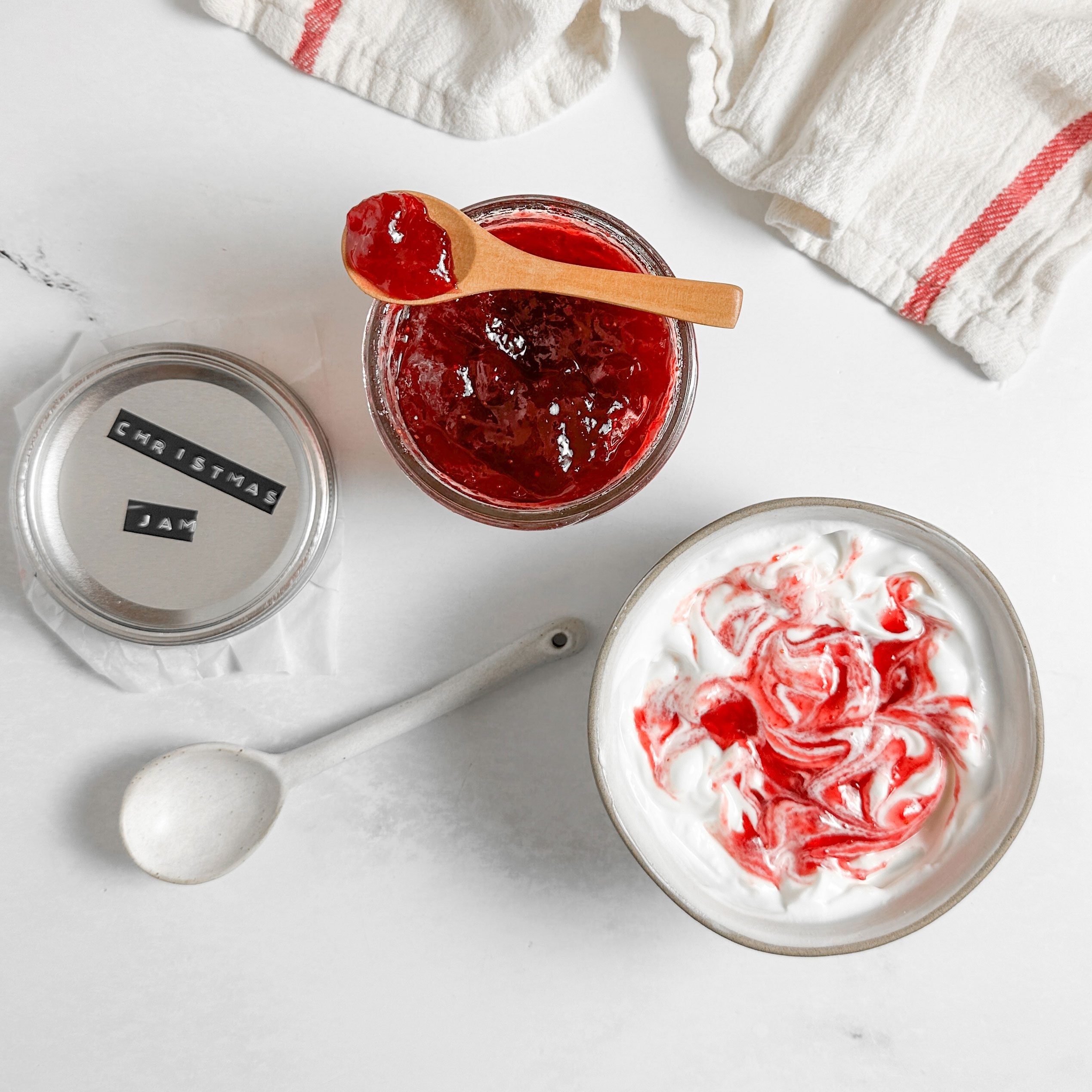 Taste of Home Christmas Jam in a bowl with yogurt