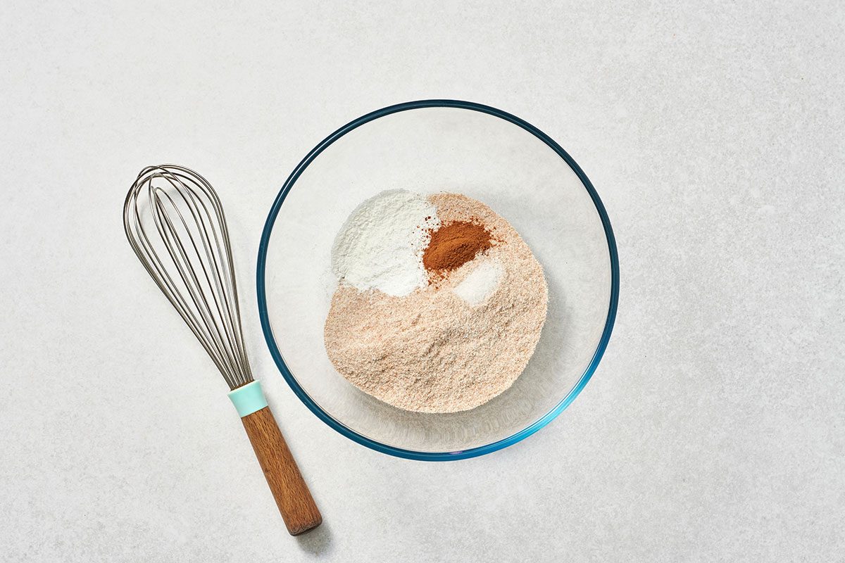 All dry ingredients in a bowl before being combined