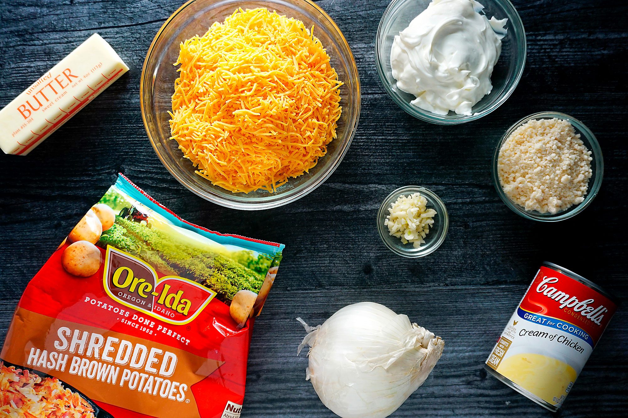 Copycat Cracker Barrel Hashbrown Casserole Ingredients