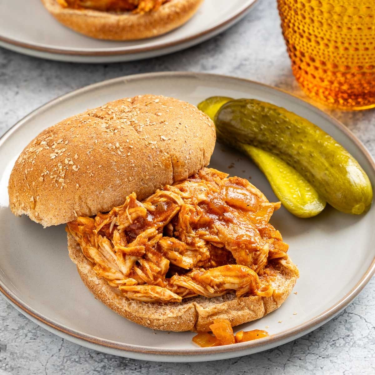 Taste of Home Pulled Chicken Sandwich recipe photo of prepared sandwiches.