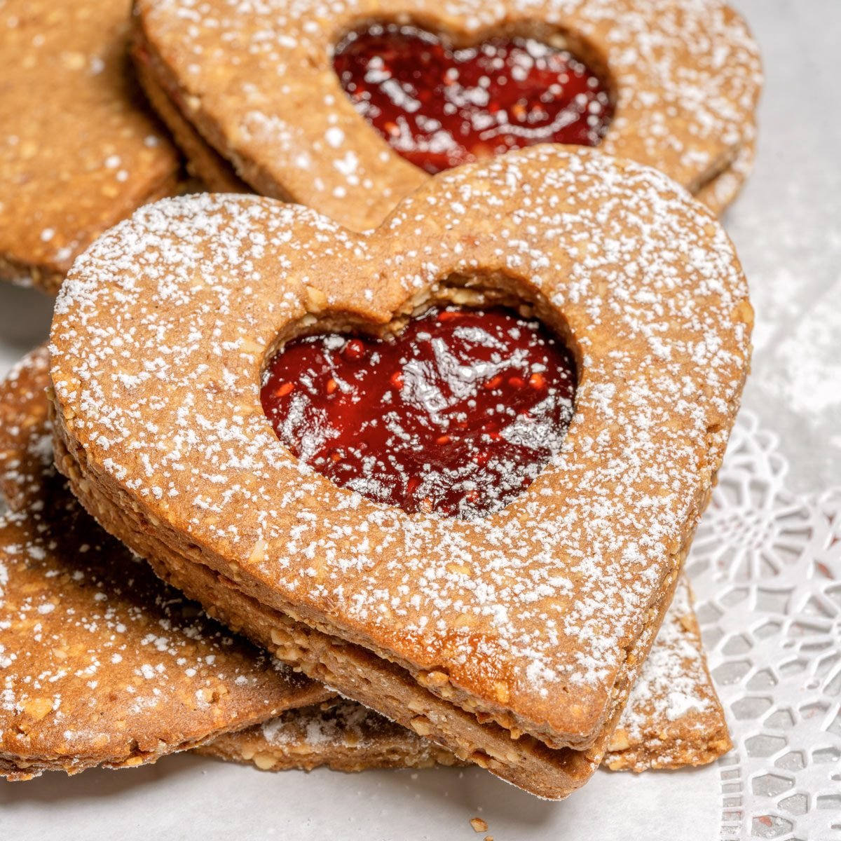 heart shape jam cookies