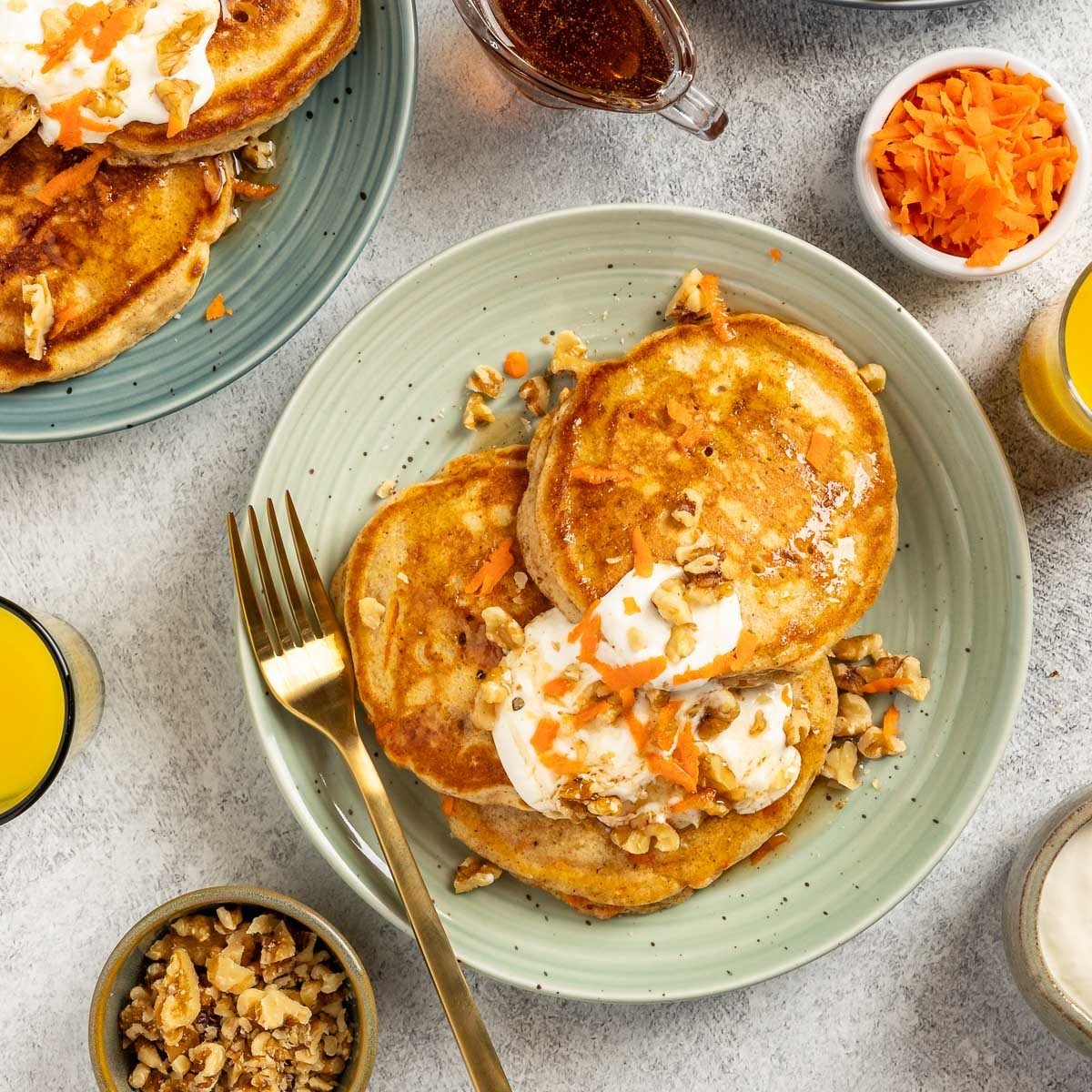 Taste of Home Carrot Cake Pancake recipe photo of the finished recipe.