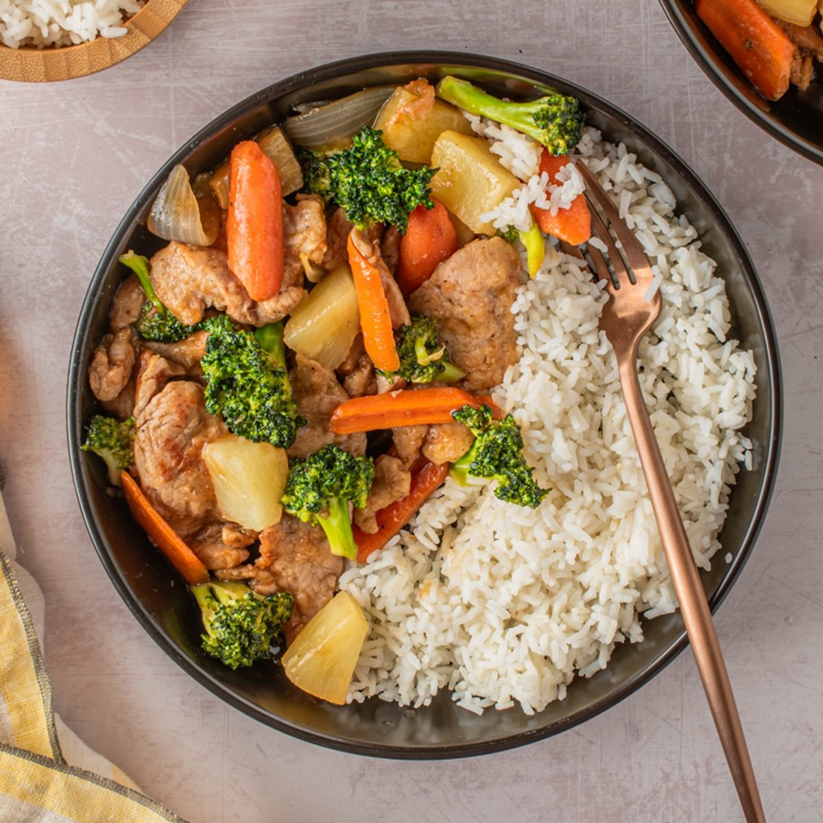 Pineapple Pork Stir Fry By Taste Of Home  Finished Dish Plated