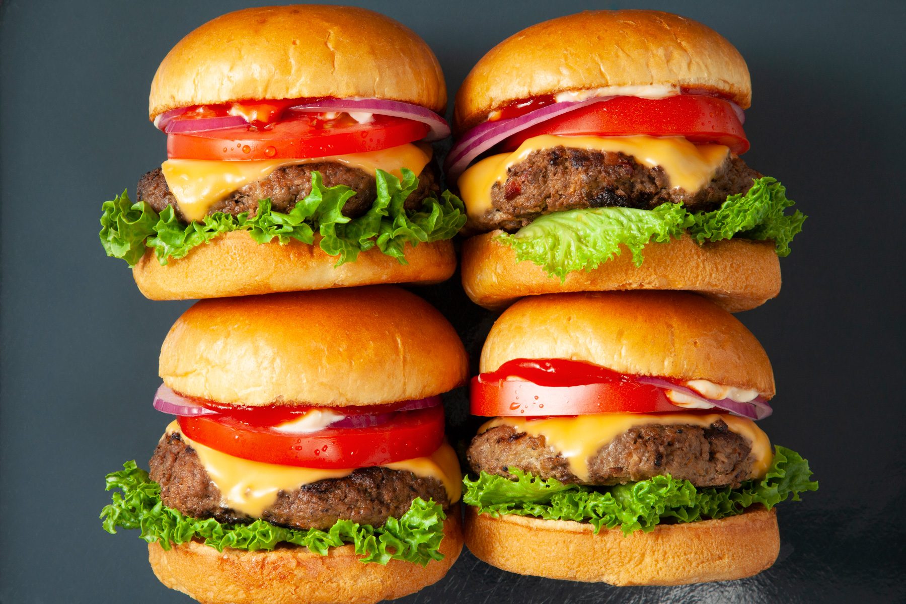 wide shot of ranch burgers