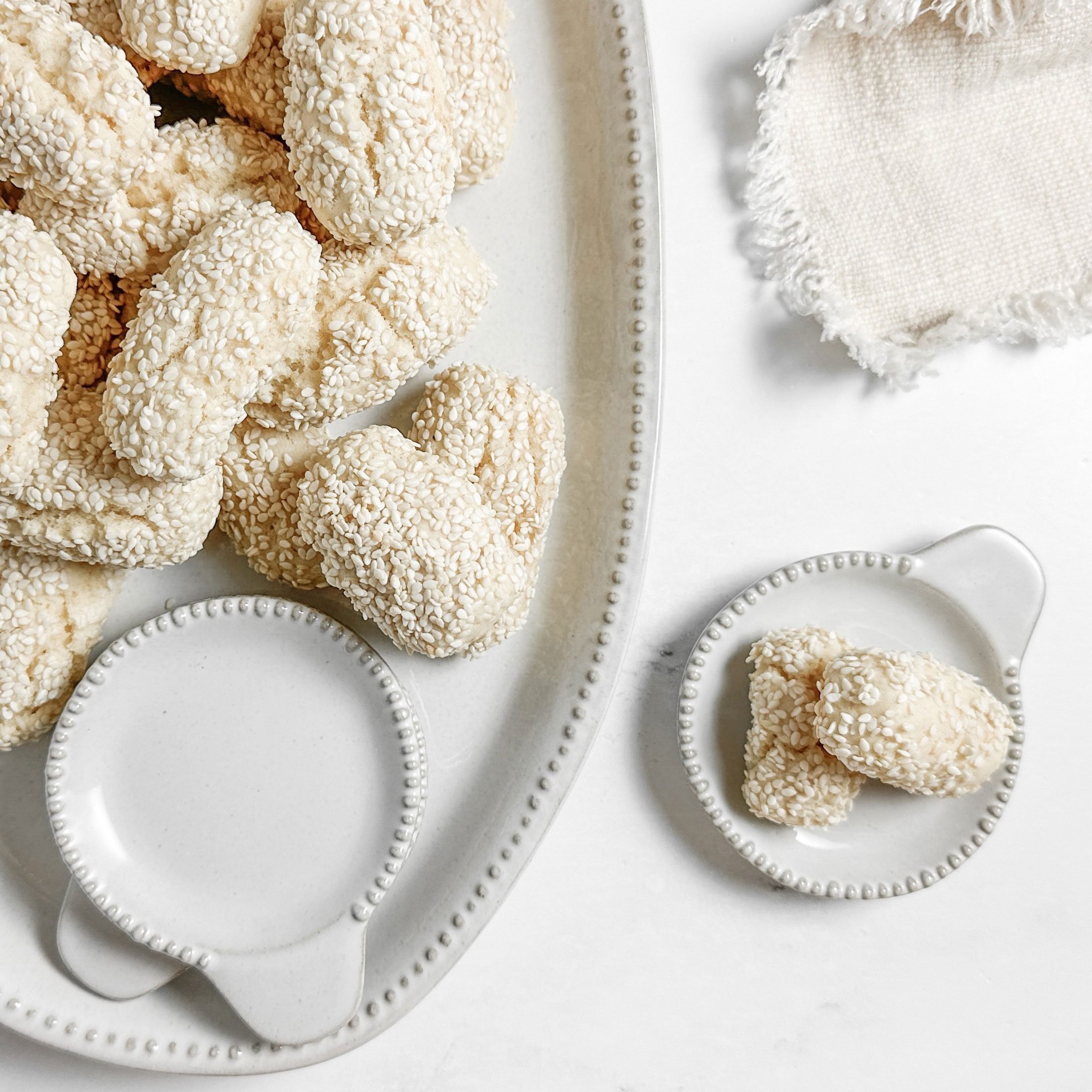 Taste of Home Sesame Cookies on a ceramic plate