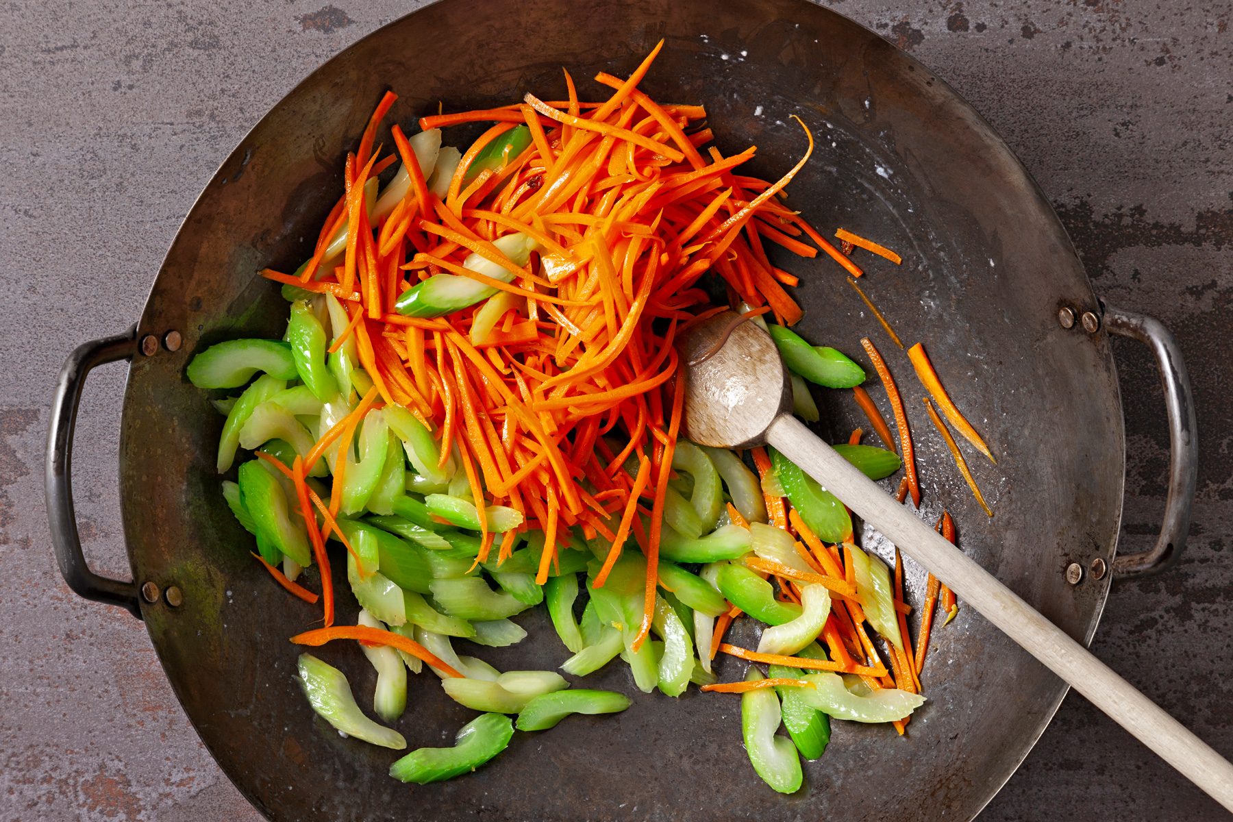 cook carrots and celery until just tender