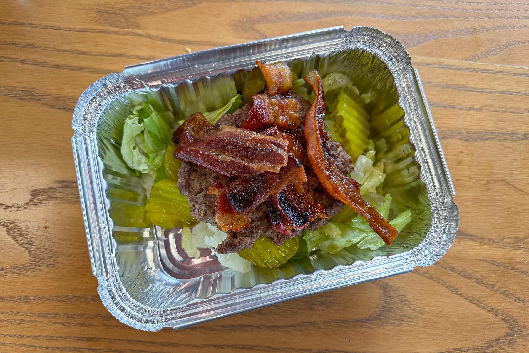 Burger Bowl on wooden base