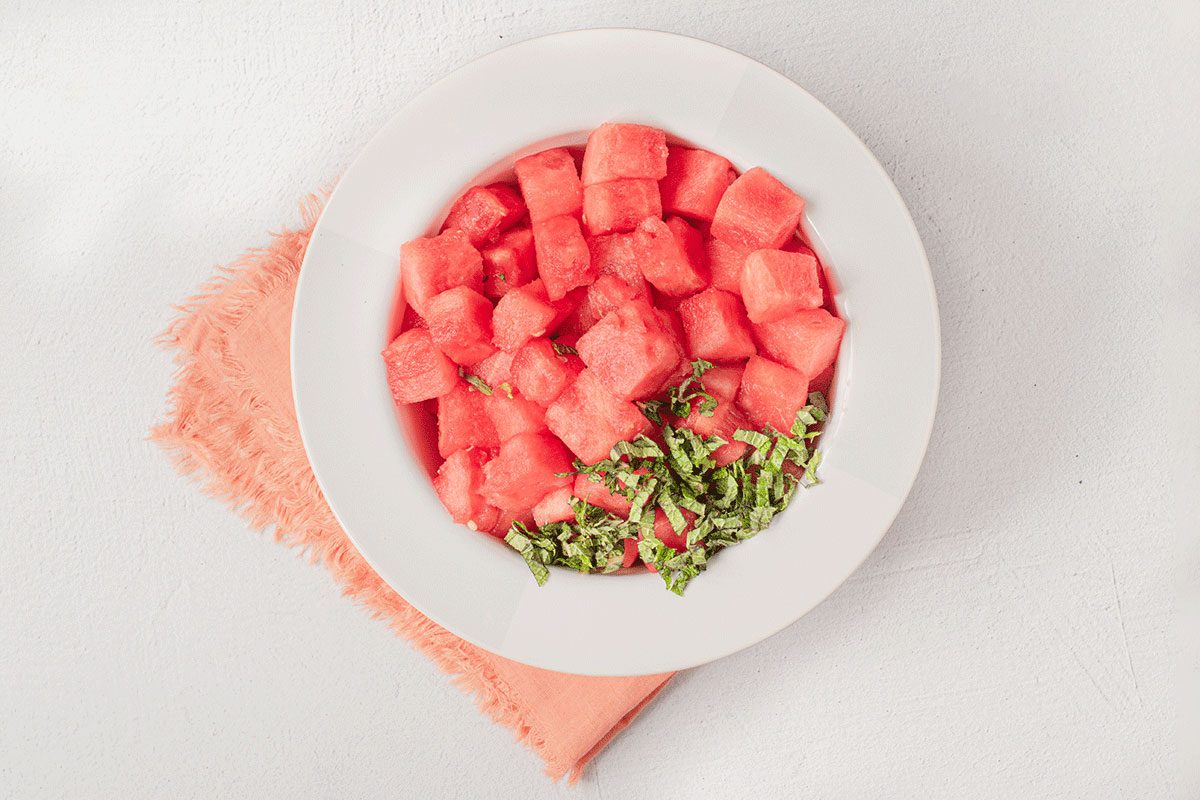 Watermelon Mint Salad by Taste of Home Ingredients: watermelon & mint