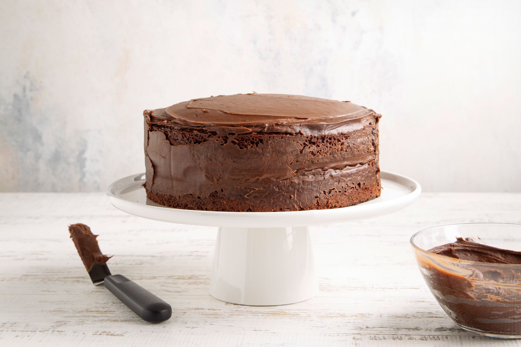 Kit Kat Cake on a cake stand; marble background;