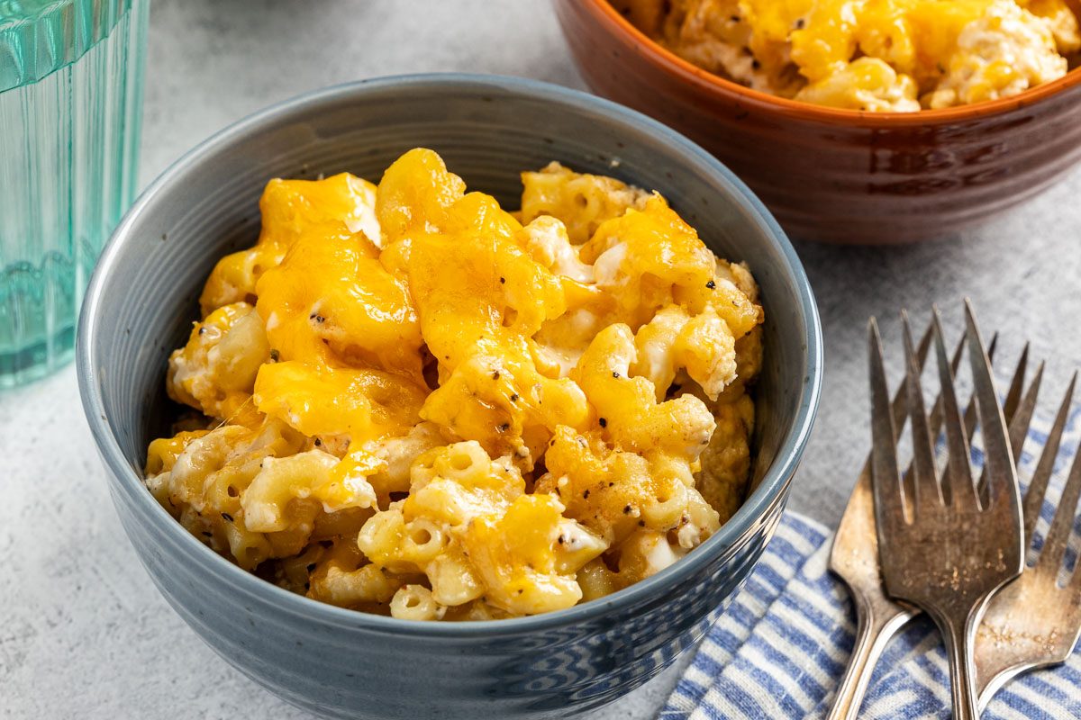 Taste of Home Air Fryer Mac and Cheese photo of the finished recipe.