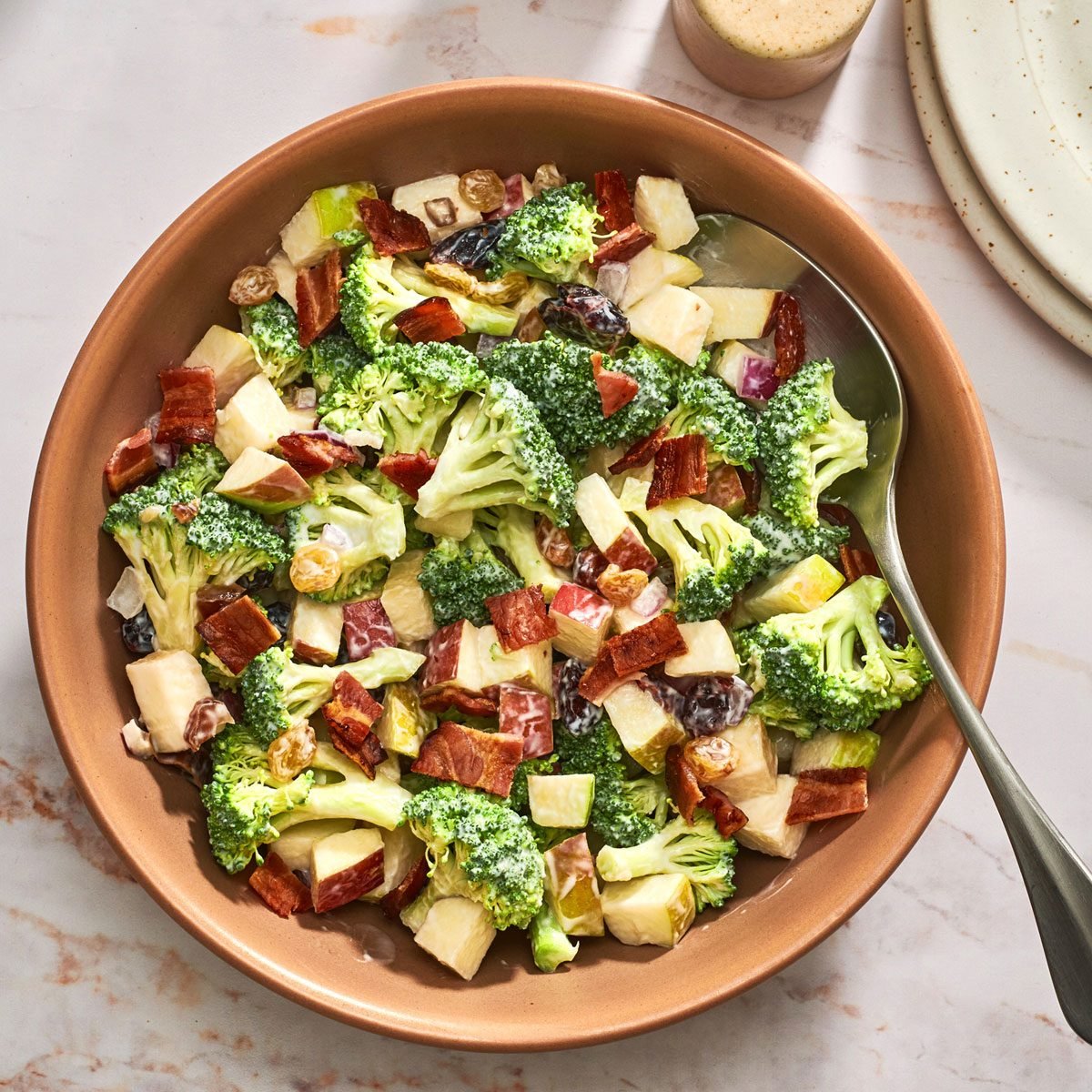 Broccoli Apple Salad in a serving bowl