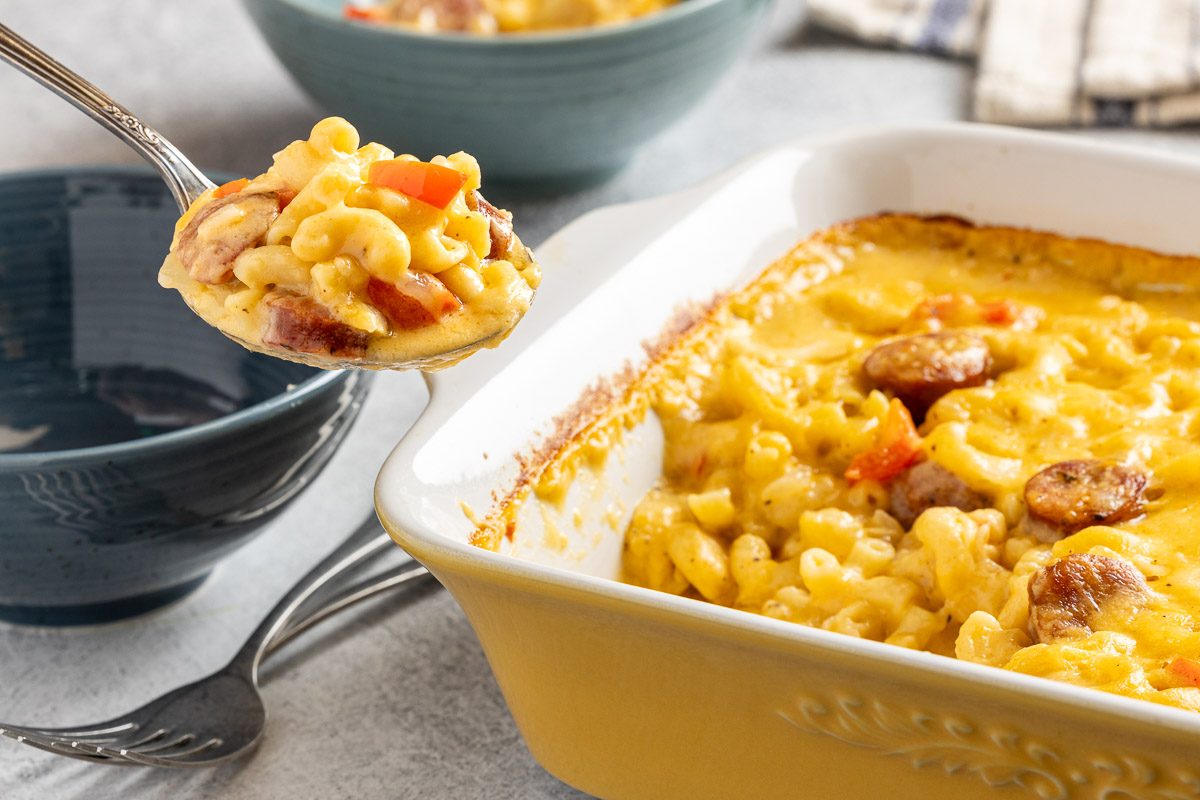 Taste of Home Cajun Mac and Cheese photo of the finished recipe.