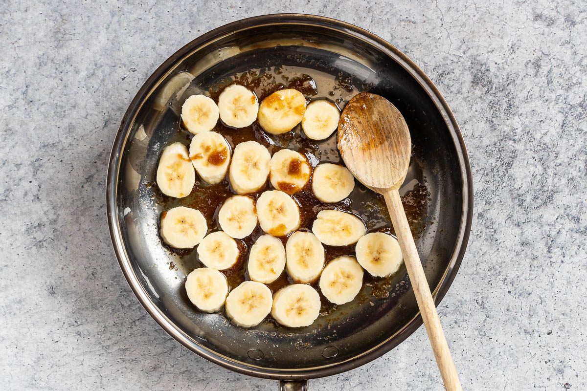 Caramelized Bananas in a pan