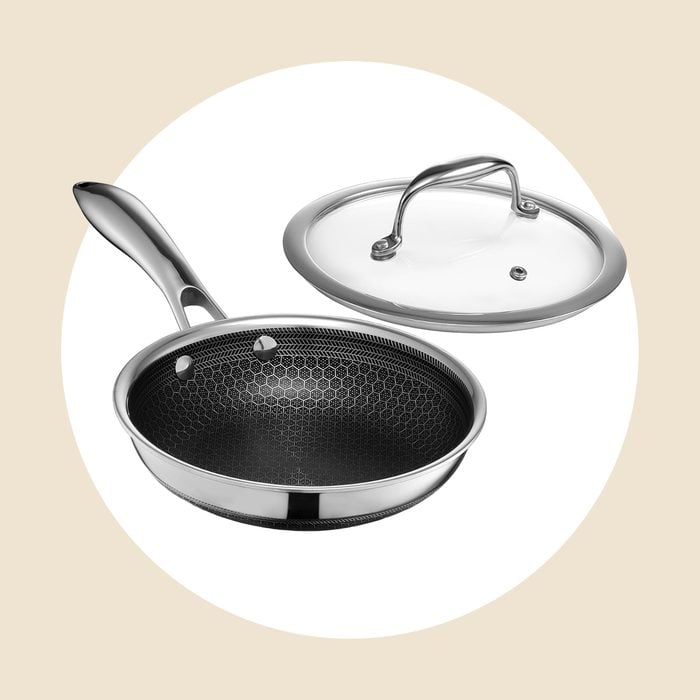 Hexclad Hybrid 7-Inch Non-Stick Frying Pan with Tempered Glass Lid