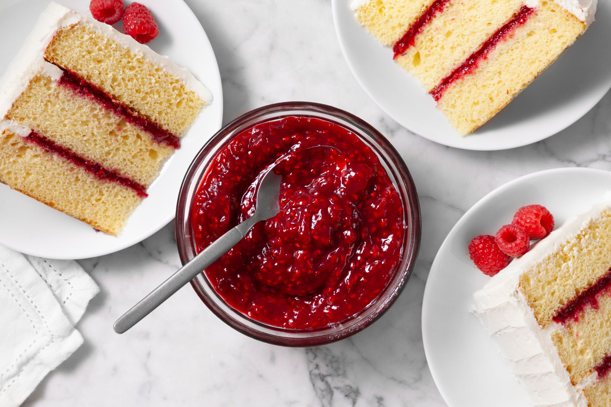 A delightful strawberry rhubarb layer cake